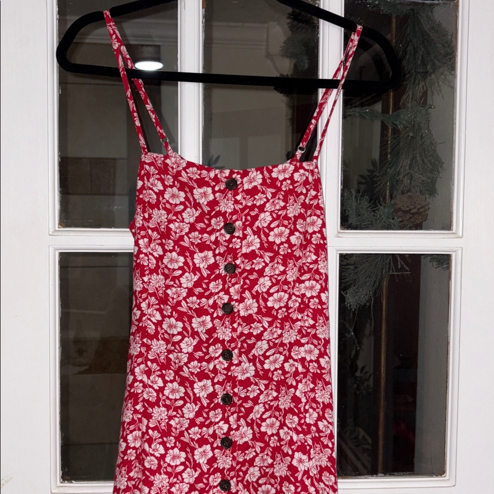 Universal Thread Dark Pink Floral Button-Front Su… - image 6